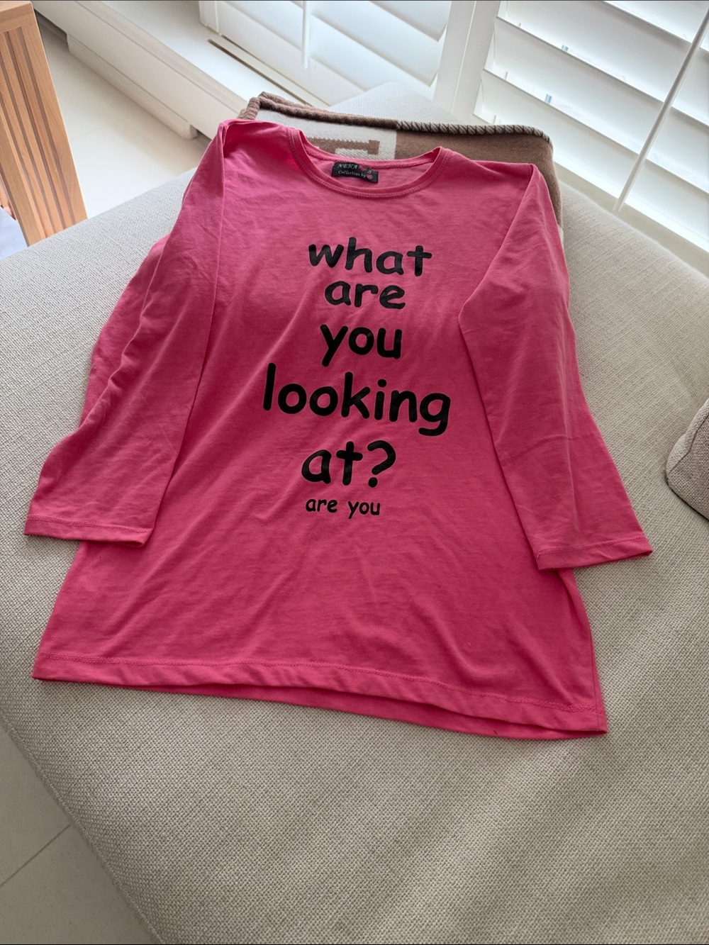 Bright Pink Graphic Women’s Tee - What Are You Looking At?